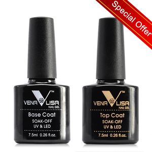 Nail Polish 2pcs*7.5ml Venalisa Nude Color Gel Base Nowipe Top Coat Soak Off UV LED Gel Nail Polish Cosmetics Nail Art Manicure Nail Varnish 230923