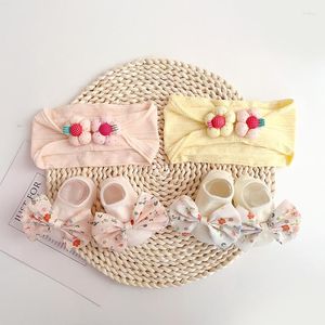 Saç Aksesuarları 2 PCS/SET Güzel Bebek Kız Kafa Bandı Çoraplar Sevimli Yay Çiçek Bebek Bantları Yumuşak Doğumlu Kısa Çorap Çocuklar