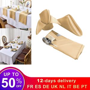 Table Napkin 50 Pcs Satin Table Napkins 30x30cm Dinner Napkins Handkerchief Washable Table Napkins for Wedding Birthday Banquet Decoration 230925