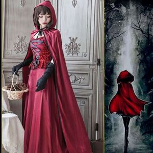 Traje de Halloween Chapeuzinho Vermelho Bruxa Fantasma Noiva Mágica Capa Branca de Neve Cosplay Cross Dressing