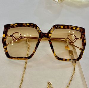 Luxury Designer Sunglasses 0410S sunglasses women classic fashion shopping big box glasses with metal chain anti-ultraviolet lens designer top quality