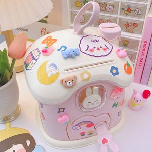 Kitchens Play Food Kids DIY Creative Money Banking Toys Piggy Bank Saving Pot Coin Banks Box With Lock Key Christmas Gift Toy For Girl 230925