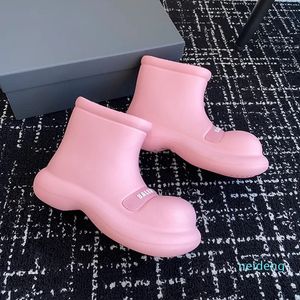 Tasarımcı - Rainboots Kadın Moda Kaymaz Yağmur Botları Yetişkin Su Ayakkabıları Su Geçirmez Botlar Uzun Overoes