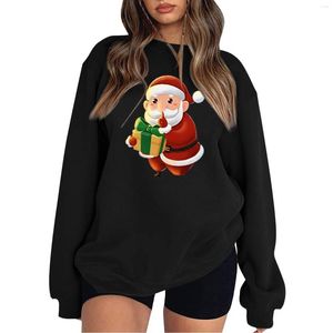 Kadın Hoodies mahsul üst uzun kollu bayanlar 'Gevşek oturan Noel baskılı sweatshirt kapüşonlu omuz egzersiz gömlek kadın