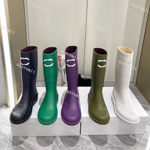 Tasarımcı Botlar Yağmur Botları Dupe AAAAA KAMU KAZANDI PLATFORT Yuvarlak Kafa Çapraz Ayak Bileği Yeşil Kar Botları Kış Açık Moda Ayakkabıları Boyut 35-42
