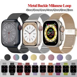 Milanese Döngü Bant Bilek Kayışı için Apple Watch Ultra 2 Bant 45mm 44mm 42mm Metal Correa 38mm 40mm 42mm Paslanmaz Çelik Bilezik Iwatch Serie 9 8 7 6 SE 5 4 3