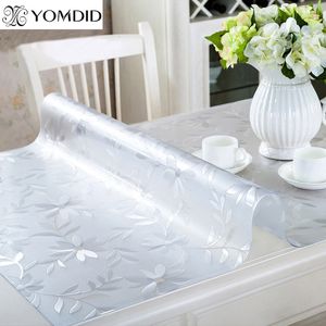 Table Cloth Soft Glass Tablecloth PVC table cloth ClearMatte Oilproof Waterproof Kitchen Dining table cover for table 230925