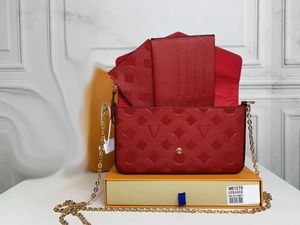 Designer Bag 3pcs set Pochette Felicie Chain Women Bags Handbag Crossbody Purse Fashion louisvuitton Shoulder Lady Tote Bag Wallet With box 61276