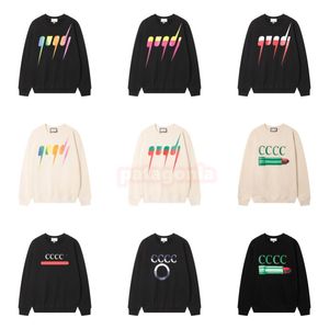 Erkek Tasarımcı Hoodies Fashion Womens Gradient Mektubu Baskı Sweatshirt Yuvarlak Boyun Uzun Kollu Üst Boyu XS-L