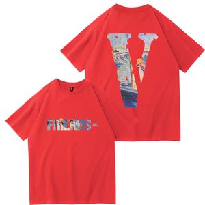 Moda markası Vlone Erkek Tişört Çiftler Giymek için Paylaşın Ortak Unisex Baskılı T-Shirt Trend Vlone Erkek ve Kadınlar Günlük Kişilik Çok yönlü Kısa Kollu