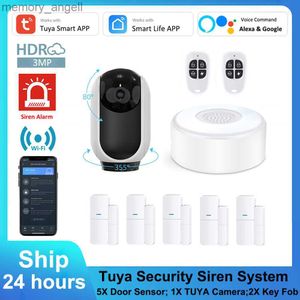 Системы сигнализации Tuya Wireless WiFi Интеллектуальная система охранной сигнализации Автоматизация телефона Приложение Оповещение Датчик двери Брелок Камера видеонаблюдения для дома DPK7 DIY YQ230926