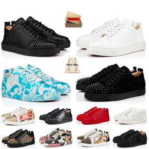 Red Bottoms Designer Sapatos mulheres Homens Christan Luxury Flat Low Top Platform Sneakers Louisboutin Suede Nappa Patent Calf leather Vintage Loafers Trainers