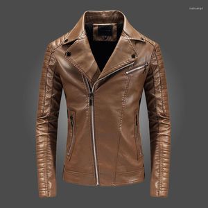 Vestes en cuir PU durables pour hommes moto hommes revers sport automne Simple mince coupe-vent chaud décontracté personnalité veste vêtements masculins