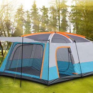 Tent outdoor two-bedroom, one-living room for 4 people, 8 people, 10 people, multi-person camping, thickened, rainproof camping, portable luxury villa