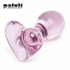 Anal oyuncaklar seks oyuncak kalp kristal cam fiş tıkacı yetişkin ürünleri pembe prostat masajı mastürbasyon erkekler için kadın 230925