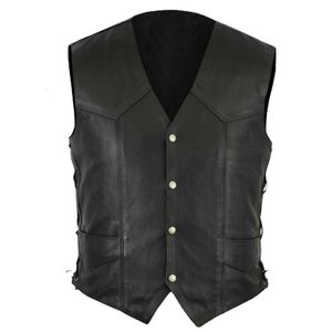 Gilet da uomo Guerriero Canotta in pelle Cavaliere Costume da uomo Armatura medievale Gilet senza maniche Top Gilet con lacci Taglie forti 230925