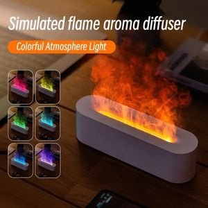 1pc Simulation Flame Aroma Diffuser New 3D Fire Air Humidifier Ultrasonic Cool Mist Maker Fogger Color LED Light Essential Oil Aromatherapy Diffuser For Home Office