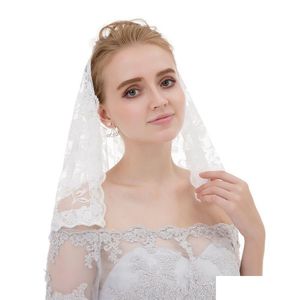 Beyaz Fildişi Siyah Gelin Peçe Bir Katman Müslüman Accessorie Uzun Peçe Vual Mariage 230509 Damla Teslimat Acces Dhope