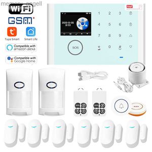 Alarmsysteme TUYA Wifi GSM Home Security Alarm System App-Steuerung Fernbedienung Fenstersensor mit 1080P IP-Kamera Smart Alarm Kits YQ230926