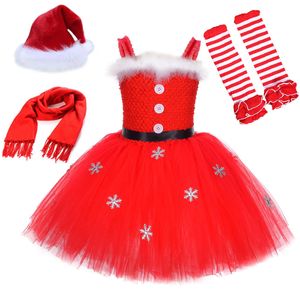 Kız Elbiseleri Noel Noel Baba Kostümleri Kızlar için Xmas Tutu Elbise Kıyafet Çocuklar Yılı Prenses Elbiseler Çocuklar Bayan Claus Giysileri 230925