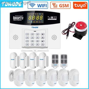 Alarm systems TOWODE Home Security System Alarm System GSM WIFI Smart Tuya Smart olor LCD Display Burglar Wireless Connect Compatible Alexa YQ230926