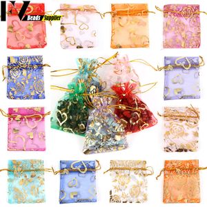 Mücevher Kutuları 50 PCS Lot Renkli Drawstring Organza Çantaları Ambalaj Şeker Düğün Doğum Hediyeleri Tatlılar Torbalar Toptanes 230926