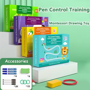 Öğrenme Oyuncaklar Çizim Montessori Oyuncak 136 Sayfa Çizim Montessori Oyuncak Çocuklar Kalem Kontrol Eğitim Oyuncakları Renk Şekli Matematik Maç Öğrenme Seti 230926