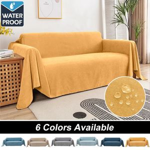 Sandalye su geçirmez kanepe battaniye çok amaçlı düz renkli mobilya kapağı dayanıklı kumaş toz geçirmez antiscratch ev oturma odası dekor 230921