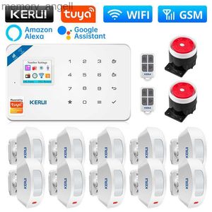 Alarm systems KERUI W181 Tuya Smart WIFI GSM Central Unit Alarm Panel Home Security System Burglar Smart Life APP Control Motion YQ230927