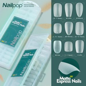 Накладные ногти NAILPOP 240 шт. Матовые накладные ногти БЕЗ полировки накладных ногтей Средний короткий дизайн Высокоматовые мягкие гелевые кончики для наращивания ногтей 230927