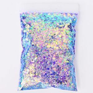 Acrylic Powders Liquids 50GBag Holographic Mixed Hexagon Shape Chunky Nail Glitter Sequins Sparkly Flakes Slices Manicure BodyEyeFace Glitter TCF2335 230926