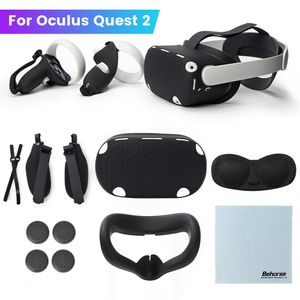 VR AR Accessorise VR Touch Controller Shell Lens Rod Cap Handle Grip Protective Cover Set For Oculus Quest 2 Case Accessories 230927
