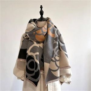Winter Women's Scarf Luxury Design Double sided Cashmere Feel Scarf Warm flower Scarf Shawl GC2343