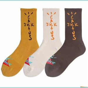 Носки-гетры, дышащие модные повседневные хлопковые кактусы с 4 цветами, носки в стиле хип-хоп для скейтборда для мужчин, аксессуары для обуви Dhns0