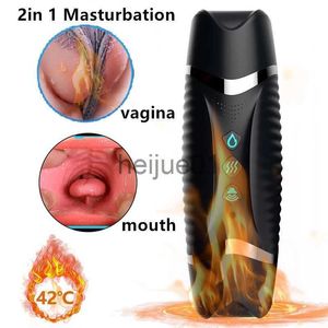 Masturbadores masculino masturbador automático boquete copo poderoso sucção vaginal boca inteligente aquecido masturbador adulto brinquedos sexuais para homens x0926