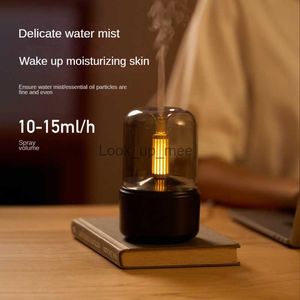 Umidificadores Nieuwe Kaarslicht Luchtbevochtiger Aroma Diffuser Draagbare Cool Mist Maker 120Ml Elektrische Usb Fogger 8-12 Uur Met led Nachtl YQ230927