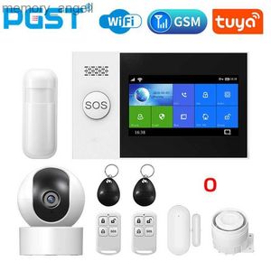 Alarm systems PGST PG107 4.3inch Security Alarm Wifi GSM Alarm System for Home Support Tuya APP Call SMS Remote Control YQ230927