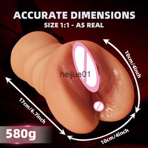 Masturbators Male Masturbator Sex Toys Rubber Artificial Vagina For Men 2 In 1 Realistic Pocket Pussy And Anal Holes Adult Masturbation Goods x0926