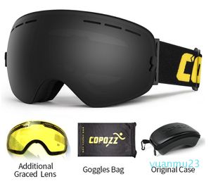 Многослойные линзы, противотуманные дневные и ночные сферические очки для сноуборда, мужские и женские лыжные очки по снегу