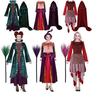 Family Matching Outfits Adult Hocus Pocus 2 Long Dress for Women Girls Halloween Masquerade Cosplay Crazy Witch Demon Ghost Party Costume 230927