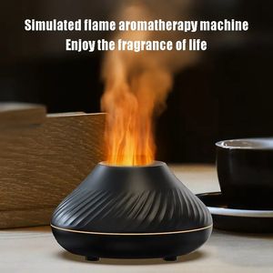 1pc Simulated Flame Aromatherapy Humidifier Nordic Desktop Home Style Atmosphere Light High Mist Quiet Small Space And Saving