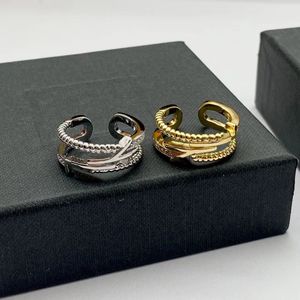 Роскошные дизайнерские любовные кольца для женщин, посеребренный выбор, регулируемое очаровательное брендовое ювелирное кольцо, классические аксессуары, бренд с правильным логотипом и отпечатком