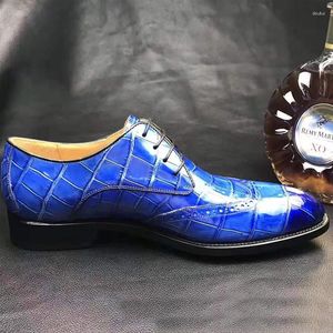2025dress ayakkabıları Chue Erkek Boş Zamanlı İş Brogue oyma Orijinal Timsah Deri Uç Fırça Renkli Erkekler Formal