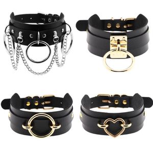 Chokers Seksi Punk Suçu Yakası Deri Kolye Kadın Bondage Cosplay Goth Mücevher Gotik Harajuku Accessories253T