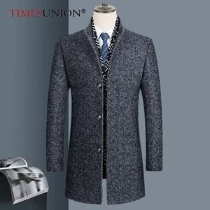Мужское полушерстяное мужское пальто, зимнее шерстяное мужское гороховое теплое полушерстяное пальто, кашемировое пальто с воротником-стойкой 230927