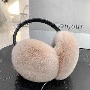 Natural 100% Rex Rabbit Fur Earmuffs Women Fashion Men Warm Russia Winter Real Fur Earmuffs Children Ear Cover fur Earlap Girl333R