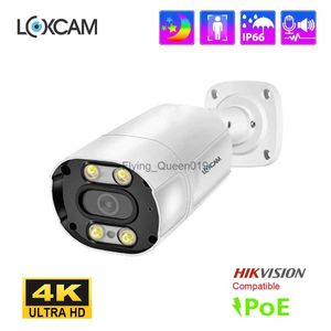 CCTV Lens Loxcam H.265 4K POE Güvenlik IP Kamera 2K Açık su geçirmez iki yönlü ses video gözetim kamera dizisi renk gece görüşü yq230928