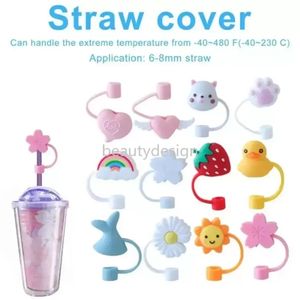 Cute Cartoon Silicone Straw Toppers, Reusable Drinking Straw Plugs, Decorative Fashion Accessories, Assorted Colors - FY4982