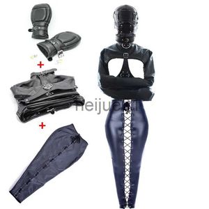 Esaret pu deri açık göğüs sıkacağı yastıklı boks eldivenleri armbinder bdsm kısıtlama bacakları kablo demeti çanta kafa kaput yapay penis gag roleplay x0928