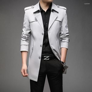 Men's Trench Coats Clothing Is Light And Simple_ Coat Autumn Youth Korean Version Medium Length 8808 8 Colors Package